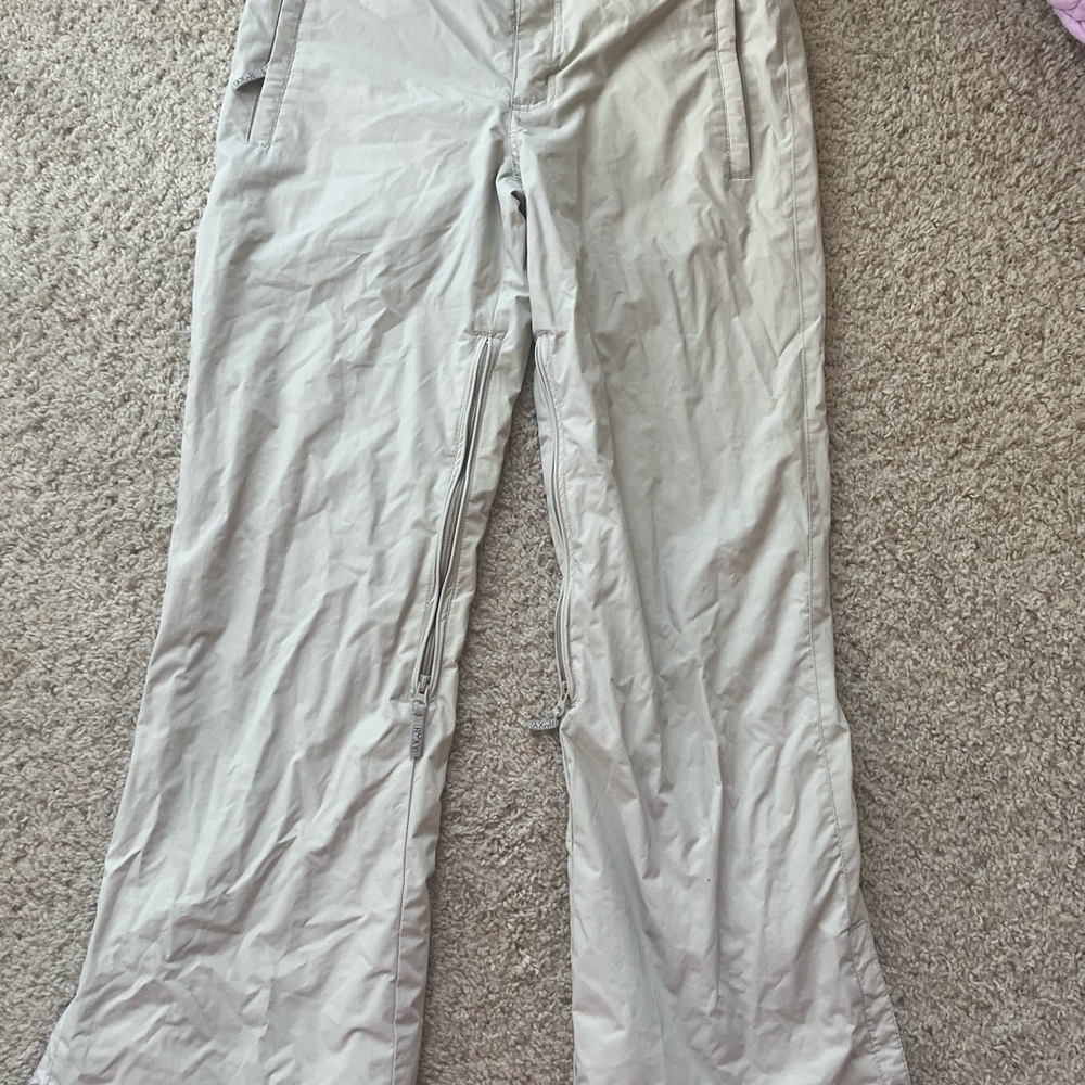 Roxy Beige Snowboard Pants with Velcro Waist